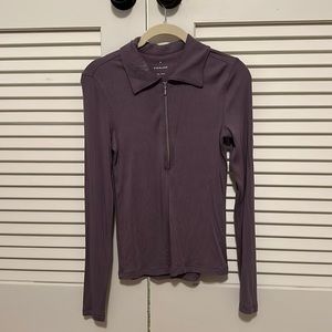 Everlane purple half zip sweater